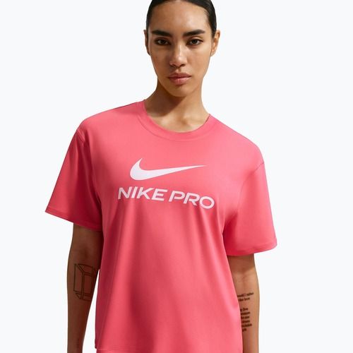 Women's training T-shirt Nike Pro Dri-Fit Loose sea coral/white