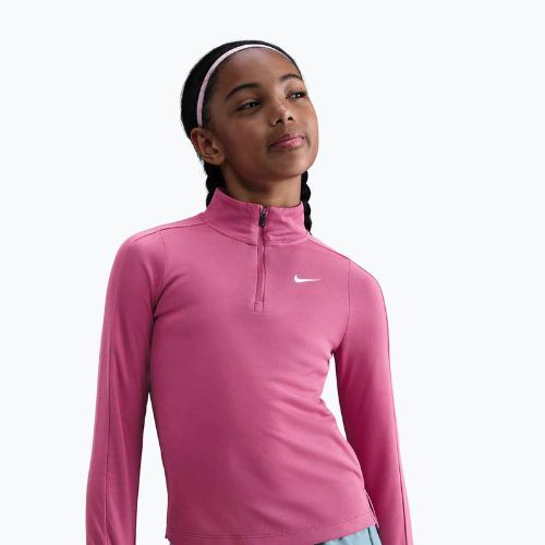 Children's training longsleeve Nike Dri-Fit 1/4 Zip sweet beet/white