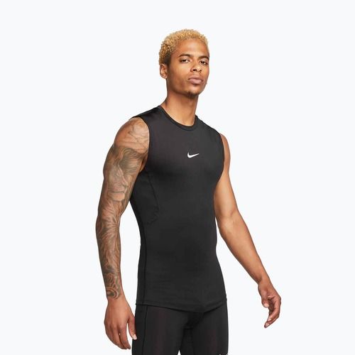 Men's T-shirt Nike Pro Dri-Fit Tight Sleeveless Fitness black/white