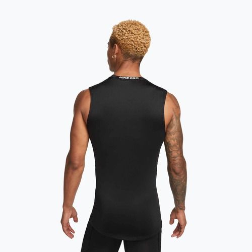 Men's T-shirt Nike Pro Dri-Fit Tight Sleeveless Fitness black/white
