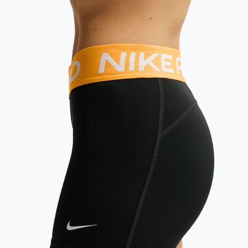 Women's shorts Nike Pro Mid-Rise Biker 3" black/university gold/white