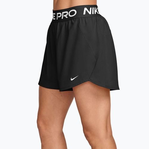 Women's training shorts Nike Pro Dri-Fit Mid-Rise Brief-Lined 3" black/white
