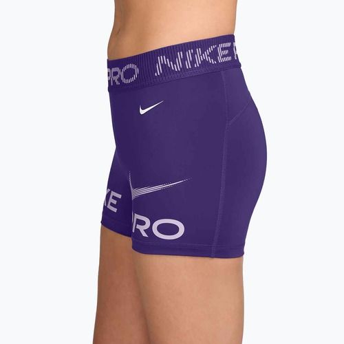 Women's shorts Nike Pro Mid-Rise Biker 3" court purple/doll/white