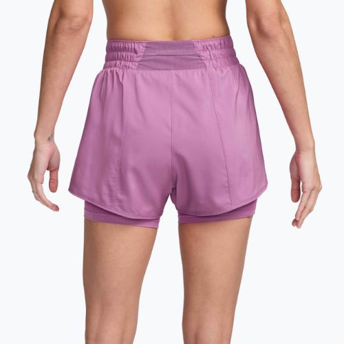 Women's shorts Nike One Dri-Fit High-Waisted 3" 2In1 light magenta/white
