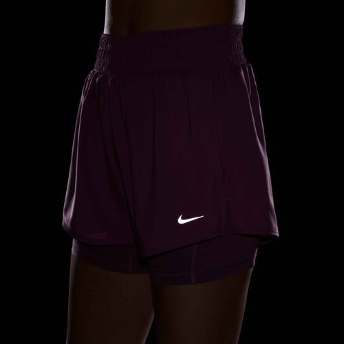 Women's shorts Nike One Dri-Fit High-Waisted 3" 2In1 light magenta/white