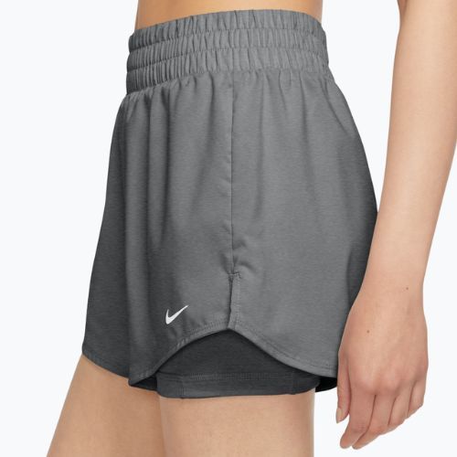 Women's shorts Nike One Dri-Fit High-Waisted 3" 2In1 smoke grey/heather/white