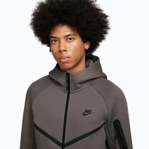 Men's sweatshirt Nike Tech Windrunner Full Zip cave stone/black