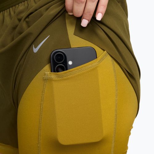 Women's running shorts Nike Swift Mid-Rise 2in1 olive flak/peat moss