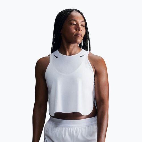 Women's running top Nike AeroSwift Dri-Fit ADV Cropped Tank Top off white/black