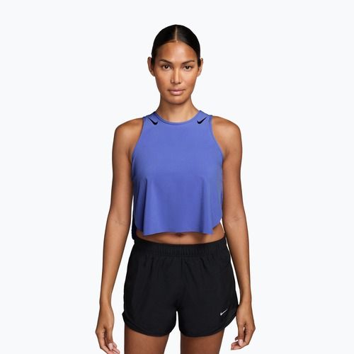 Women's running top Nike AeroSwift Dri-Fit ADV Cropped Tank Top off sapphiree/black