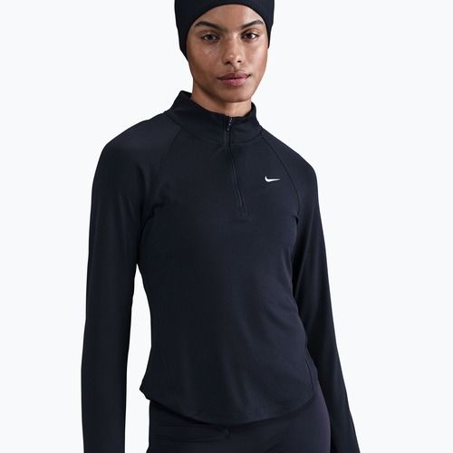 Women's running sweatshirt Nike Tempo Swoosh Run Dri-Fit 1/4-Zip black/white