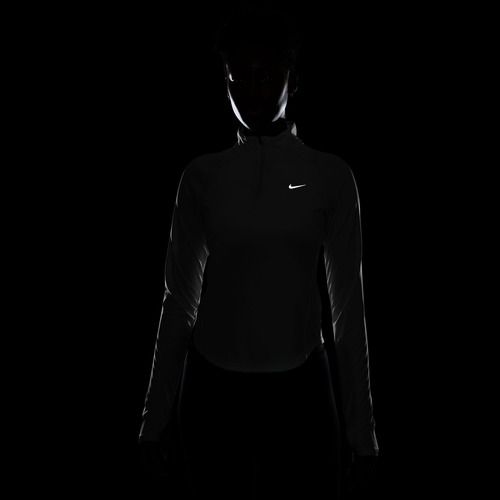Women's running long sleeve Nike Tempo Swoosh Run Dri-Fit 1/4-Zip white/black