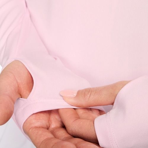 Women's running long sleeve Nike Tempo Swoosh Run Dri-Fit 1/4-Zip pink foam/white