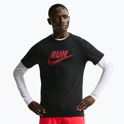 Men's T-shirt Nike Dri-Fit Running black/team crimson