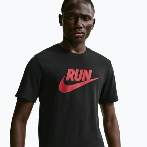 Men's T-shirt Nike Dri-Fit Running black/team crimson