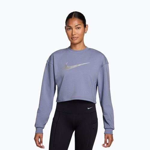 Women's training sweatshirt Nike Pro Dri-Fit Crew Neck iron purple/metallic silver/white