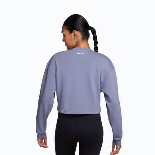 Women's training sweatshirt Nike Pro Dri-Fit Crew Neck iron purple/metallic silver/white