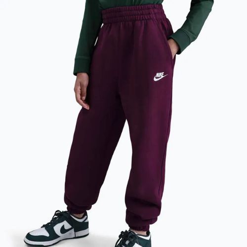 Children's trousers Nike Sportswear Club Fleece bordeaux/bordeaux/white