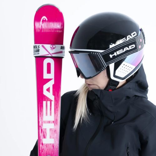 Alpine skis HEAD WC Rebels e-Race Pro RP WCR 14 + bindings Freeflex 14 GW 75 Years pink