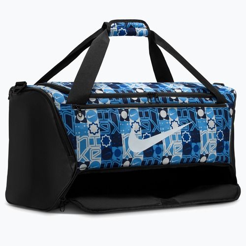 Training bag Nike Brasilia 9.5 Aop 60 l university blue/black/white