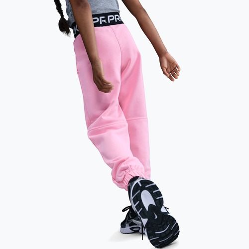 Children's trousers Nike Pro Fleece Dri-Fit med soft pink/med soft pink/black/white