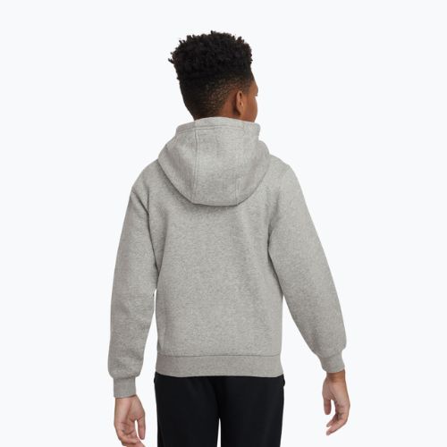Children's sweatshirt Nike Club Fleece Hoodie dark grey heather/white