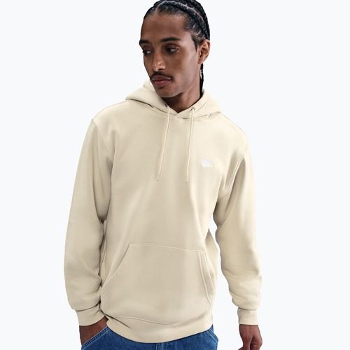 Men's sweatshirt Nike Club Pullover Hoodie light khaki/light khaki/white