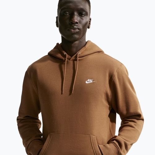 Men's sweatshirt Nike Club Pullover Hoodie ale brown/ale brown/white