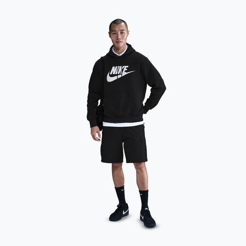 Men's sweatshirt Nike Club Pullover Hoodie black/black/white