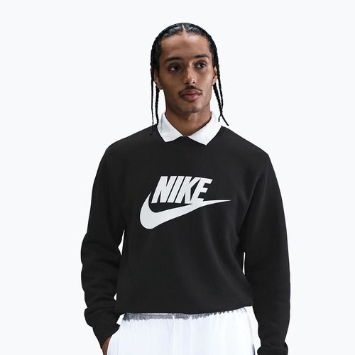 Men's sweatshirt Nike Sportswear Club Graphic Fleece Crew black/white