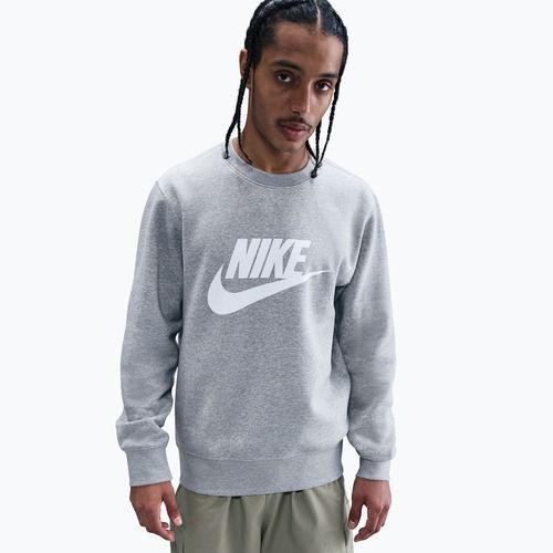 Men's sweatshirt Nike Sportswear Club Graphic Fleece Crew dark grey heather/white