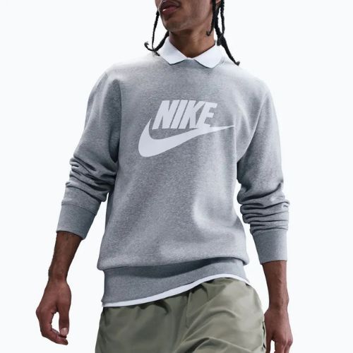 Men's sweatshirt Nike Sportswear Club Graphic Fleece Crew dark grey heather/white