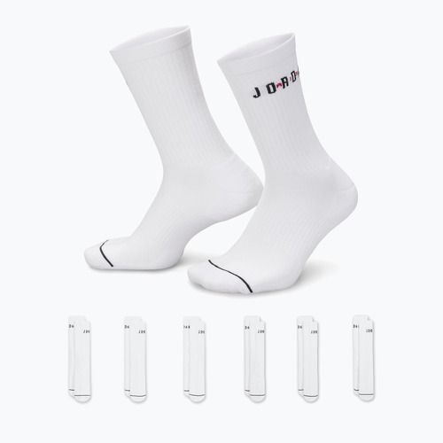 Socks Nike Jordan Everyday Crew 6 pairs white/gym red/black