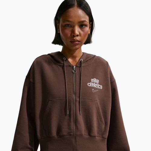 Women's sweatshirt Nike Phoenix Full-Zip Hoodie light chocolate