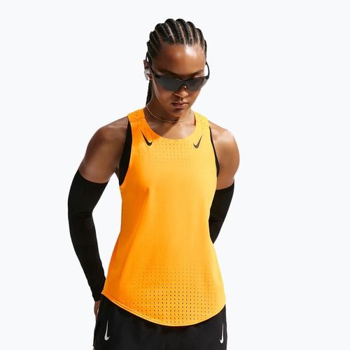 Women's running top Nike AeroSwift Dri-Fit ADV Singlet laser orange/black