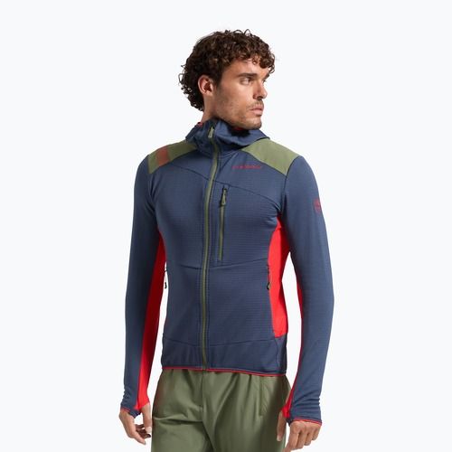 Men's fleece sweatshirt La Sportiva Aequilibrium Thermal Hoody night sky/mountain red