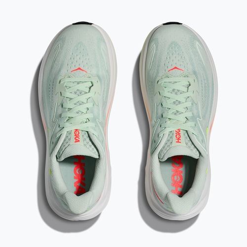 Women's running shoes HOKA Clifton 10 sea glass/neon flame