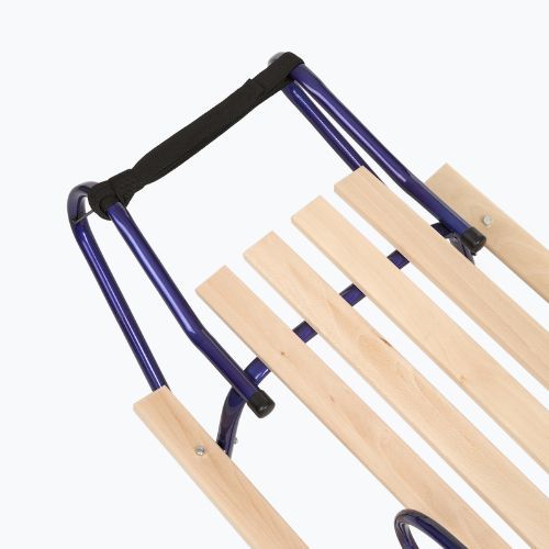 Metal sledge HUMBAKA with backrest and footrests navy
