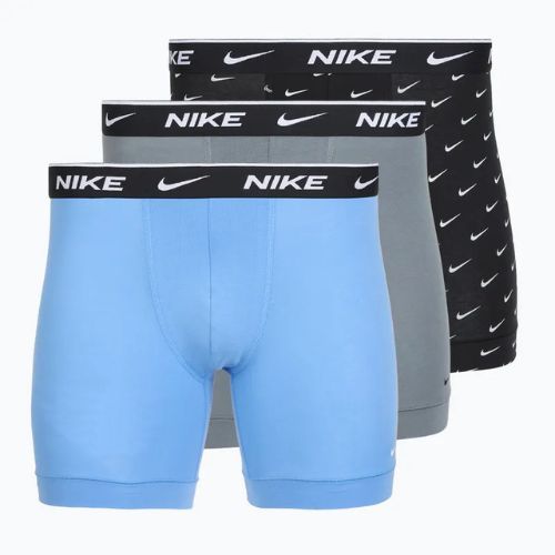 Men's boxers Nike Everyday Cotton Stretch 3 pairs swoosh print/grey/university blue