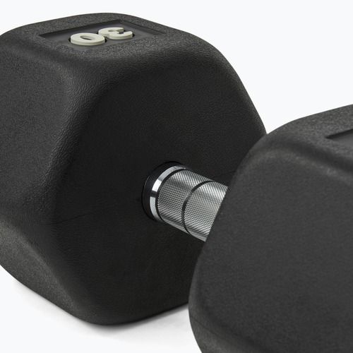 Rubber-coated dumbbell Nike Strength Hex Dumbbell 30 kg black/white