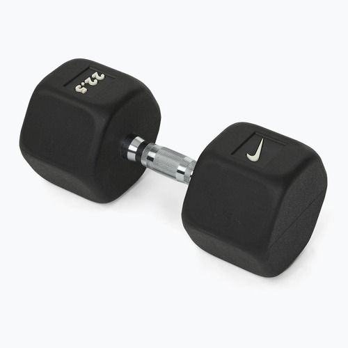 Rubber-coated dumbbell Nike Strength Hex Dumbbell 22,5 kg black/white