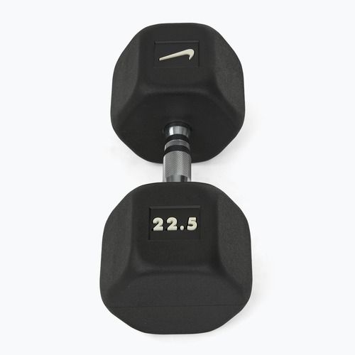 Rubber-coated dumbbell Nike Strength Hex Dumbbell 22,5 kg black/white