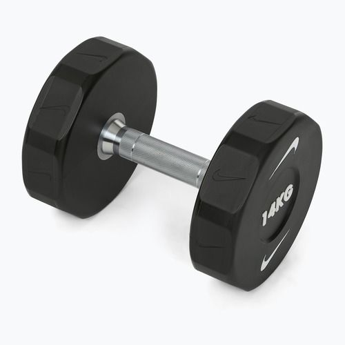 Chrome dumbbell Nike Strength Pro Urethane Dumbbell 14 kg black/white