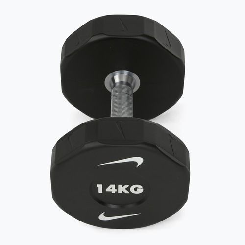 Chrome dumbbell Nike Strength Pro Urethane Dumbbell 14 kg black/white