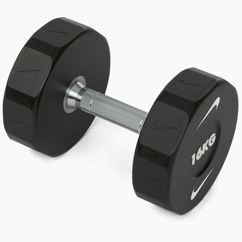 Chrome dumbbell Nike Strength Pro Urethane Dumbbell 16 kg black/white