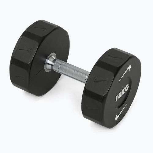 Chrome dumbbell Nike Strength Pro Urethane Dumbbell 18 kg black/white