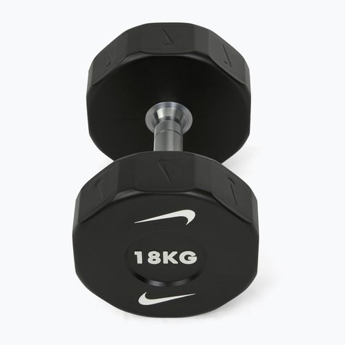 Chrome dumbbell Nike Strength Pro Urethane Dumbbell 18 kg black/white