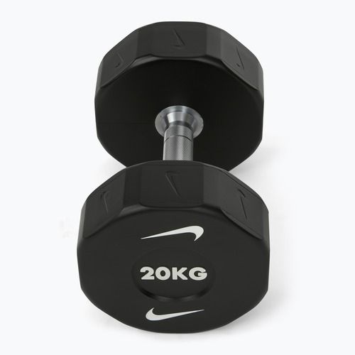 Chrome dumbbell Nike Strength Pro Urethane Dumbbell 20 kg black/white