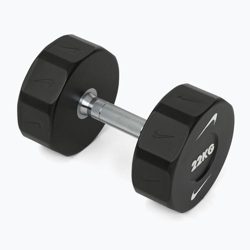 Chrome dumbbell Nike Strength Pro Urethane Dumbbell 22 kg black/white