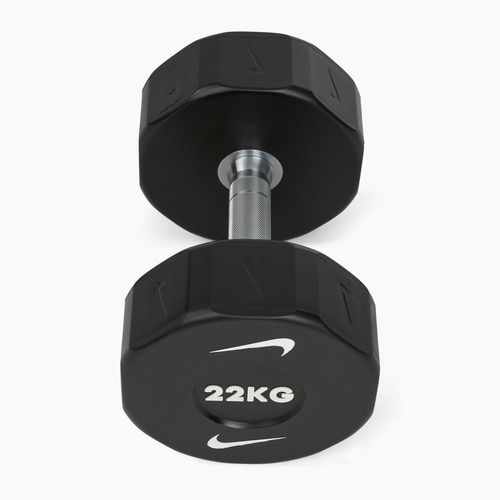 Chrome dumbbell Nike Strength Pro Urethane Dumbbell 22 kg black/white